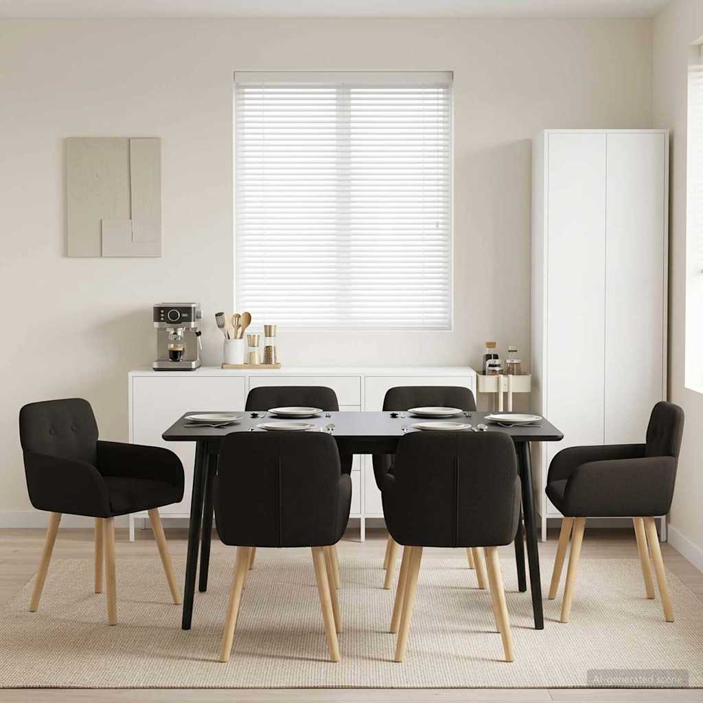 vidaXL Matstolar 6 st Bouclé Svart 59 x 56,5 x 85 cm