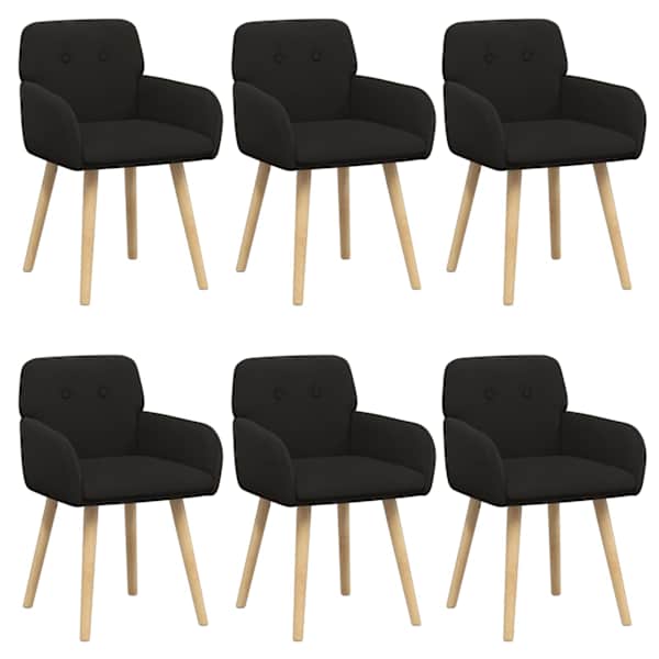 vidaXL S&ouml;&ouml;gitoa Toolid 6 tk Boucl&eacute; Must 59 x 57 x 85 cm