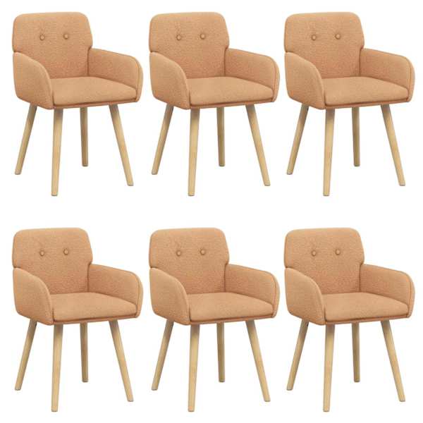 vidaXL S&ouml;&ouml;gitoa Toolid 6 tk Boucl&eacute; Beež 59 x 57 x 85 cm