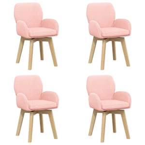 vidaXL P&ouml;&ouml;rlevad Toiduainete Toolid 4 tk Boucl&eacute; Roosa 54 x 58 x 87 cm
