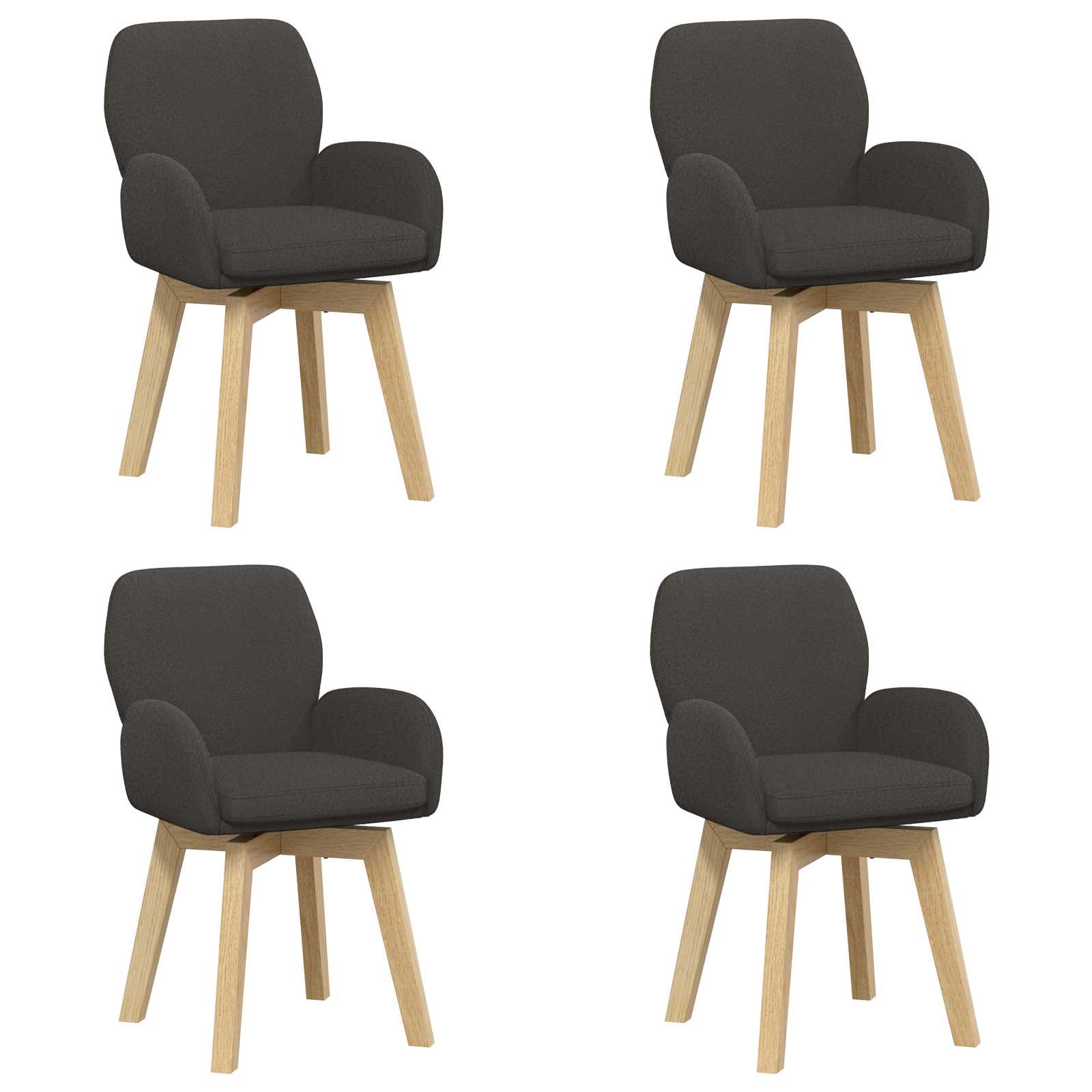 Vrtilne jedilne stole 4 pcs Bouclé Temno siva 54 x 58 x 87 cm - slika 2