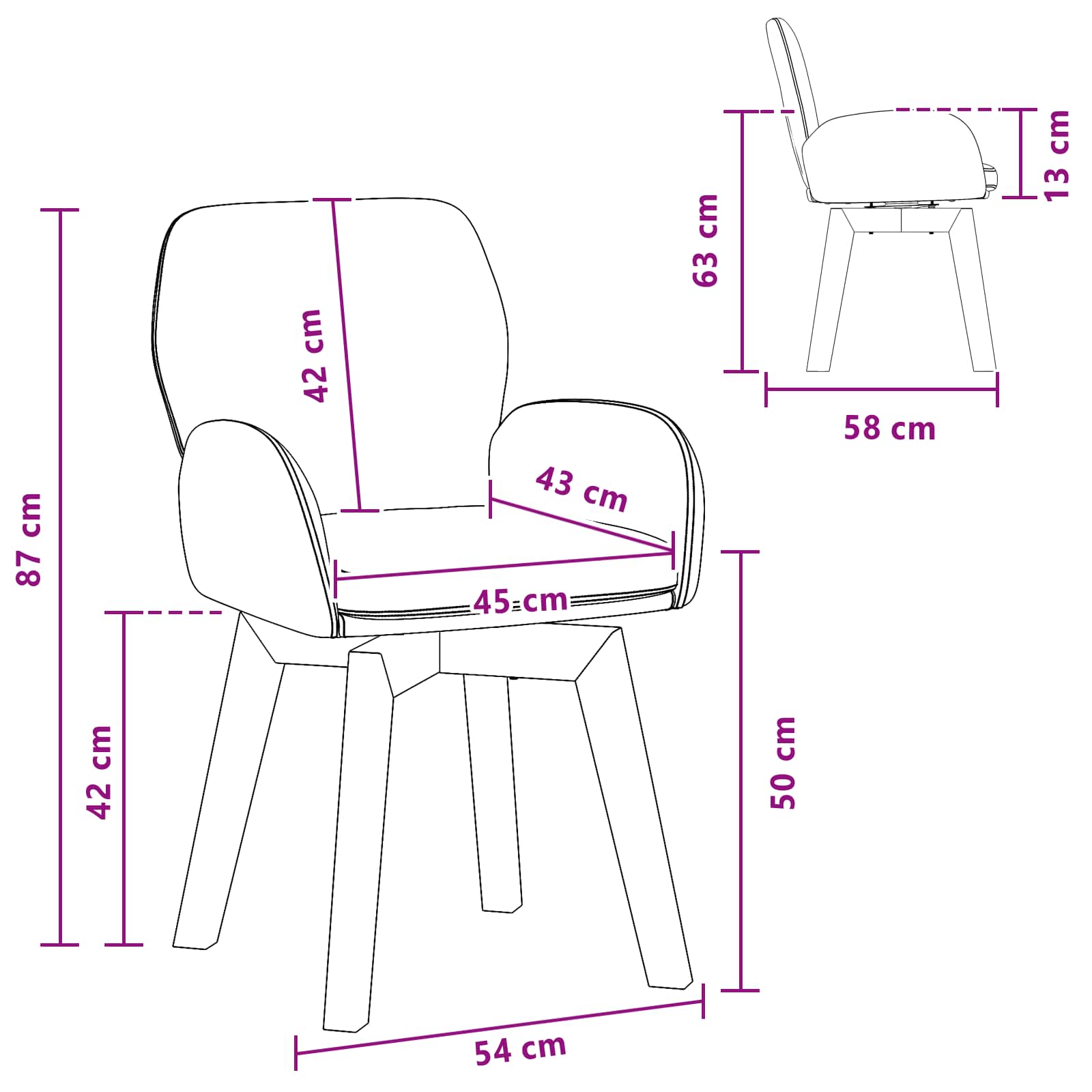 Vrtilne jedilne stole 4 pcs Bouclé Temno siva 54 x 58 x 87 cm - slika 8