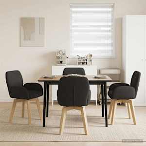Otočné jídelní židle 4 pcs Bouclé Černá 54 x 58 x 87 cm