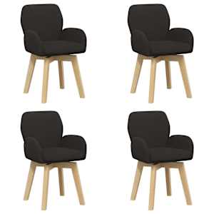 vidaXL P&ouml;&ouml;rlevad Toiduainete Toolid 4 tk Boucl&eacute; Must 54 x 58 x 87 cm