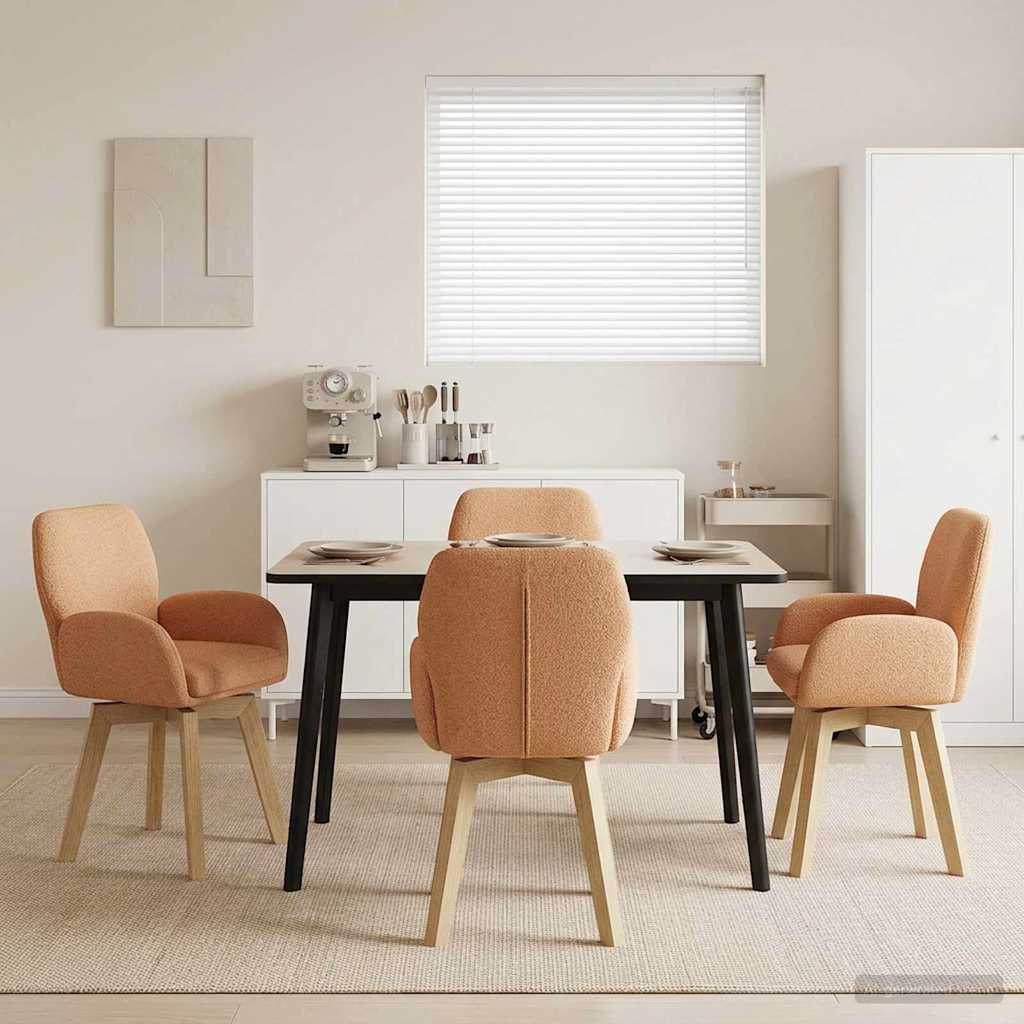 vidaXL Svängande Matstolar 4 pcs Bouclé Beige 54 x 58 x 87 cm