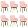 vidaXL P&ouml;&ouml;rlevad Toiduainete Toolid 6 tk Boucl&eacute; Roosa 54 x 58 x 87 cm