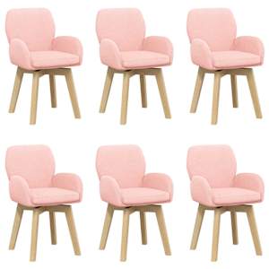 vidaXL P&ouml;&ouml;rlevad Toiduainete Toolid 6 tk Boucl&eacute; Roosa 54 x 58 x 87 cm