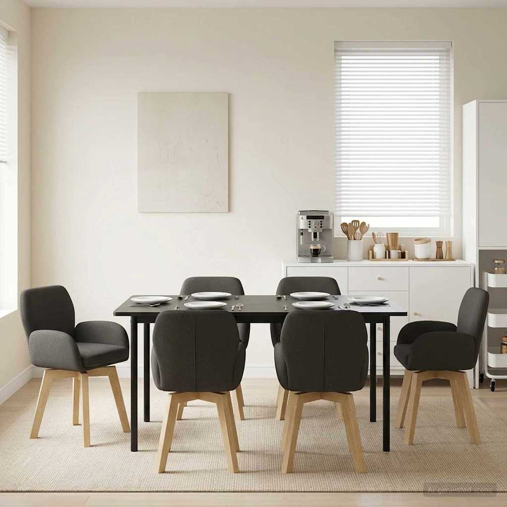 vidaXL Sv&auml;ngande Matstolar 6 st Boucl&eacute; M&ouml;rkgr&aring; 54 x 58 x 87 cm