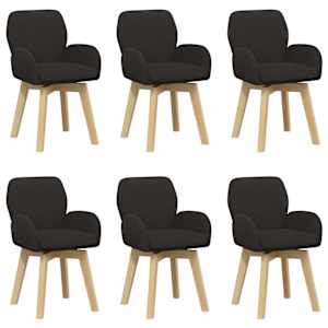 vidaXL P&ouml;&ouml;rlevad Toiduainete Toolid 6 tk Boucl&eacute; Must 54 x 58 x 87 cm