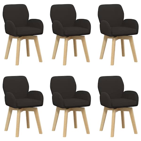 vidaXL P&ouml;&ouml;rlevad Toiduainete Toolid 6 tk Boucl&eacute; Must 54 x 58 x 87 cm