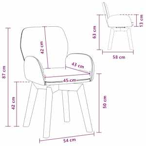 Otočné jídelní židle 6 pcs Bouclé Černá 54 x 58 x 87 cm - obrázek 8