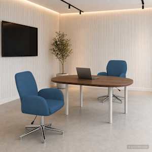 Otáčecí židle k psacímu stolu 2 ks 54 x 58 x 90 cm Modrá Textil