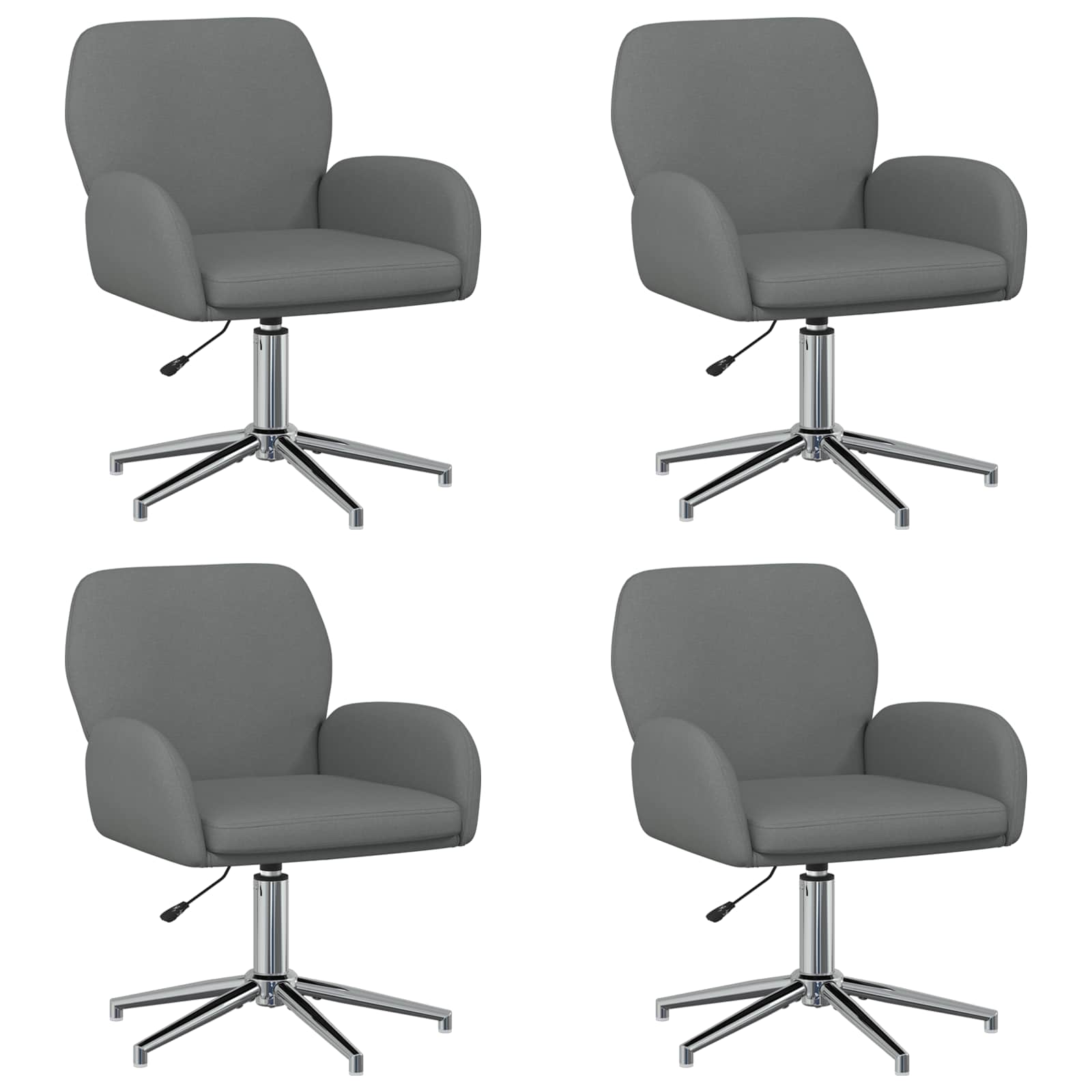 vidaXL Otáčecí židle k psacímu stolu 4 ks 54 x 58 x 90 cm Tmavě šedá