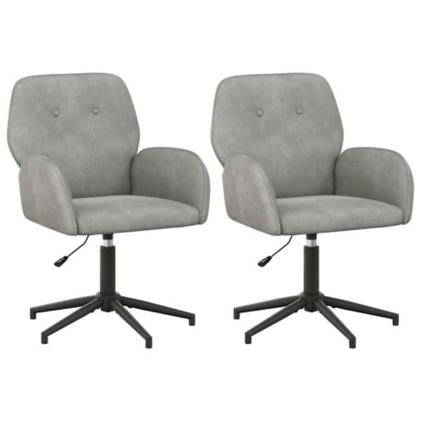 vidaXL P&ouml;&ouml;rlevad kirjutuslauatoole 2 tk 54 x 55 x 90 cm Helehall Samet