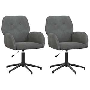 vidaXL P&ouml;&ouml;rlevad kirjutuslauatoole 2 tk 54 x 55 x 90 cm Tumehall Samet