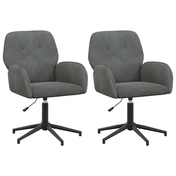 vidaXL P&ouml;&ouml;rlevad kirjutuslauatoole 2 tk 54 x 55 x 90 cm Tumehall Samet