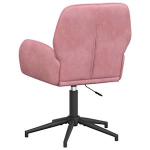 Otáčecí židle k psacímu stolu 2 ks 54 x 55 x 90 cm Růžová Samet - obrázek 5