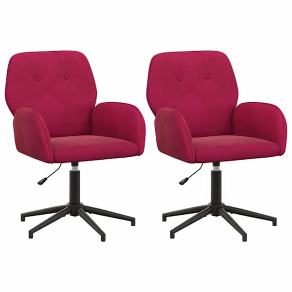 vidaXL P&ouml;&ouml;rlevad kirjutuslauatoole 2 tk 54 x 55 x 90 cm Veinpunane