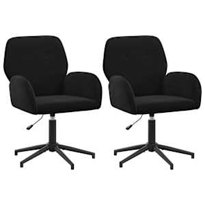 vidaXL P&ouml;&ouml;rlevad kirjutuslauatoole 2 tk 54 x 55 x 90 cm Must Samet
