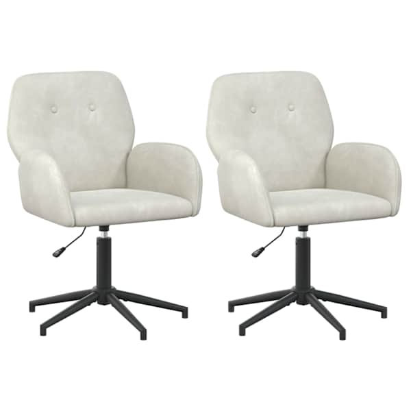 vidaXL P&ouml;&ouml;rlevad kirjutuslauatoole 2 tk 54 x 55 x 90 cm Kreemjas Samet