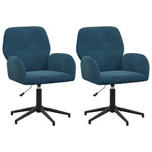 vidaXL P&ouml;&ouml;rlevad kirjutuslauatoole 2 tk 54 x 55 x 90 cm Sinine Samet