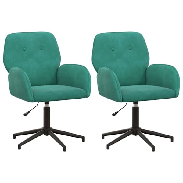 vidaXL P&ouml;&ouml;rlevad kirjutuslauatoole 2 tk 54 x 55 x 90 cm T&uuml;rkiis Samet