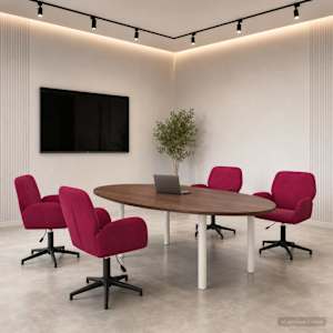 Otáčecí židle k psacímu stolu 4 ks 54 x 55 x 90 cm Víno Červené