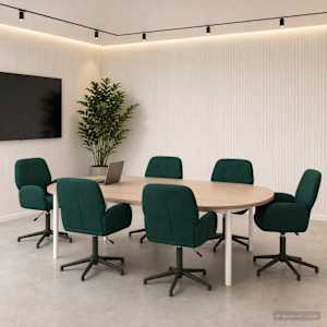 Otáčecí židle k psacímu stolu 6 ks 54 x 55 x 90 cm Tmavě zelená