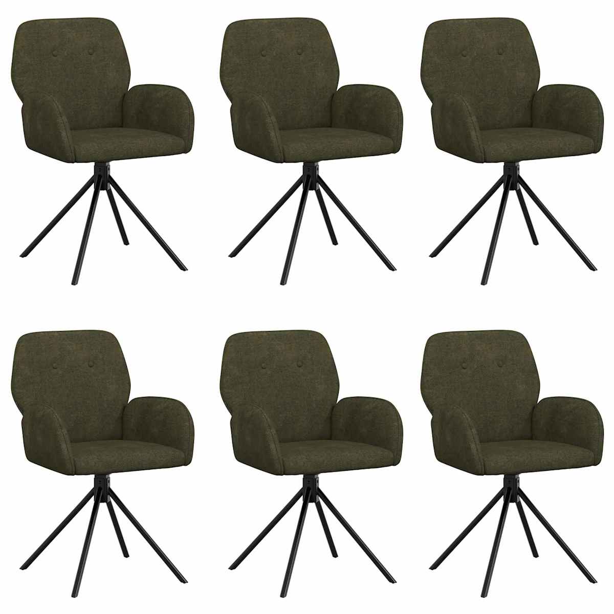 Svingende Spisestole Faux Suede Læder - Billede 2