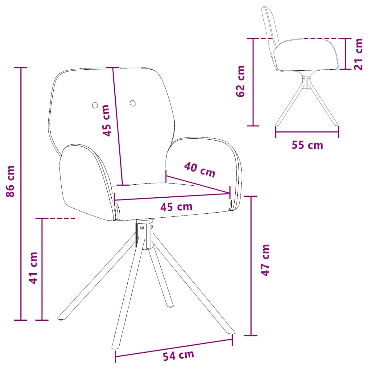 Svingende Spisestole Faux Suede Læder - Billede 8