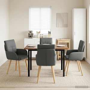 Jedilni stoli 4 pcs Blago Temno siva 60 x 56 x 96 cm