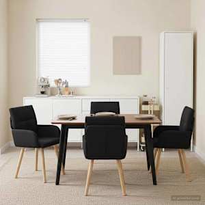 Jedilni stoli 4 pcs Blago Črna 60 x 56 x 96 cm