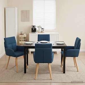 Jídelní židle 4 pcs Textil Modrá 60 x 56 x 96 cm