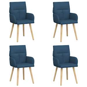 Jídelní židle 4 pcs Textil Modrá 60 x 56 x 96 cm - obrázek 2