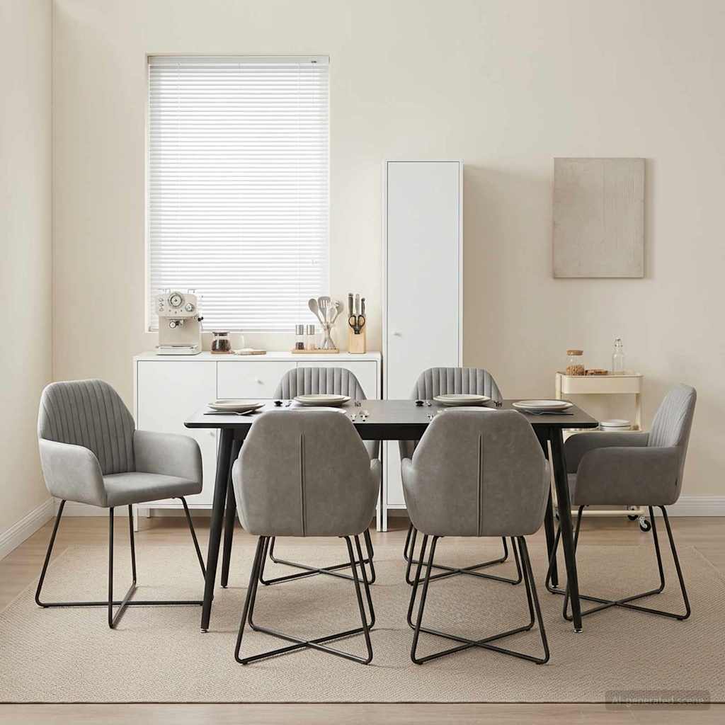 vidaXL Matstolar 4 st Sammet Ljusgr&aring; 55 x 50 x 84 cm