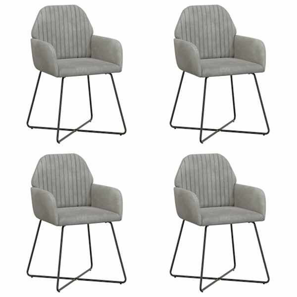 vidaXL S&ouml;&ouml;gitoa Toolid 4 tk Samet Helehall 55 x 50 x 84 cm