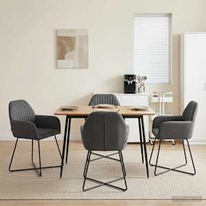 Jedilni stoli 4 pcs Žamet Temno siva 55 x 50 x 84 cm