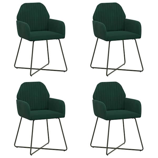 vidaXL S&ouml;&ouml;gitoa Toolid 4 tk Samet Tumeroheline 55 x 50 x 84 cm