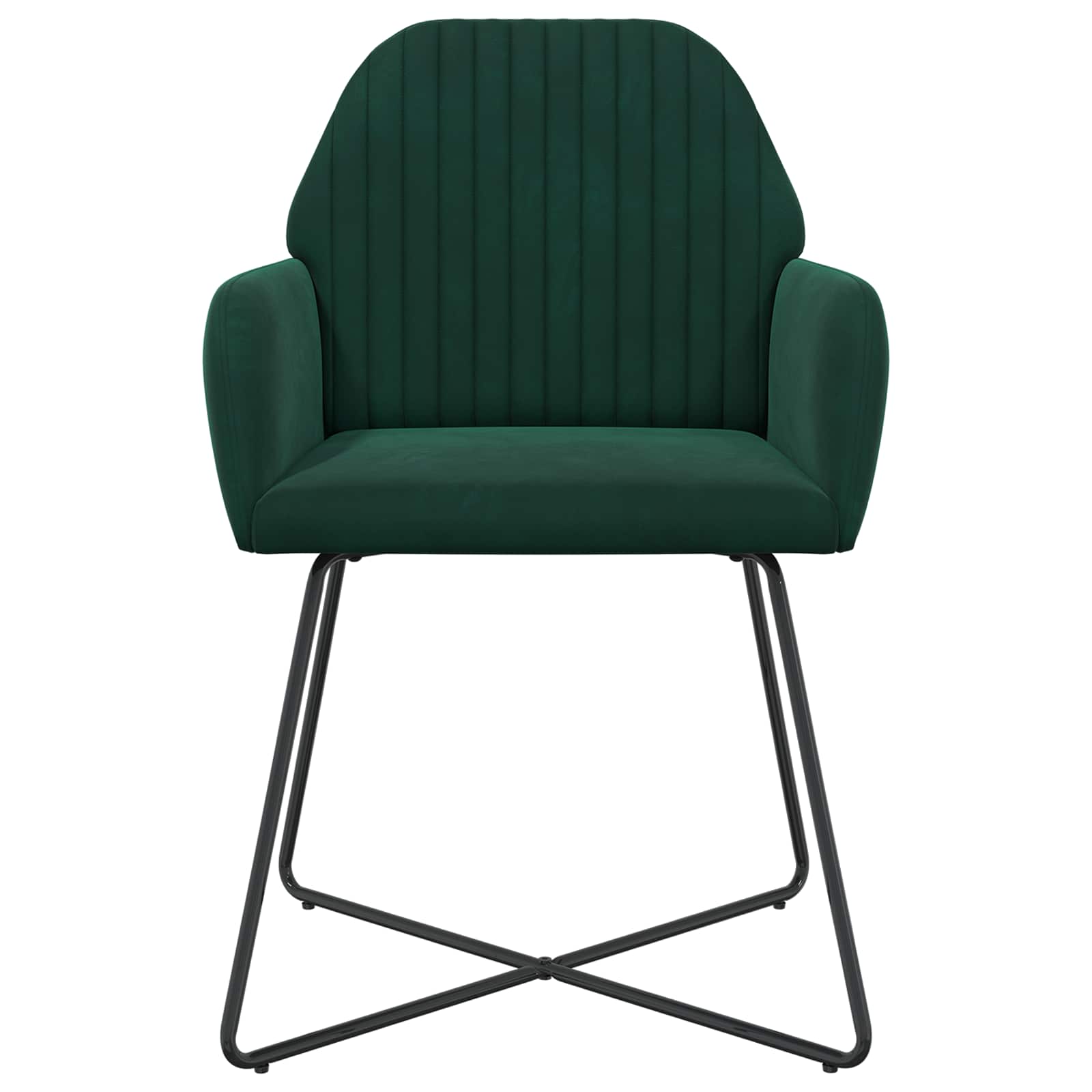 Jedilni stoli 4 pcs Žamet Temno zelena 55 x 50 x 84 cm - slika 3