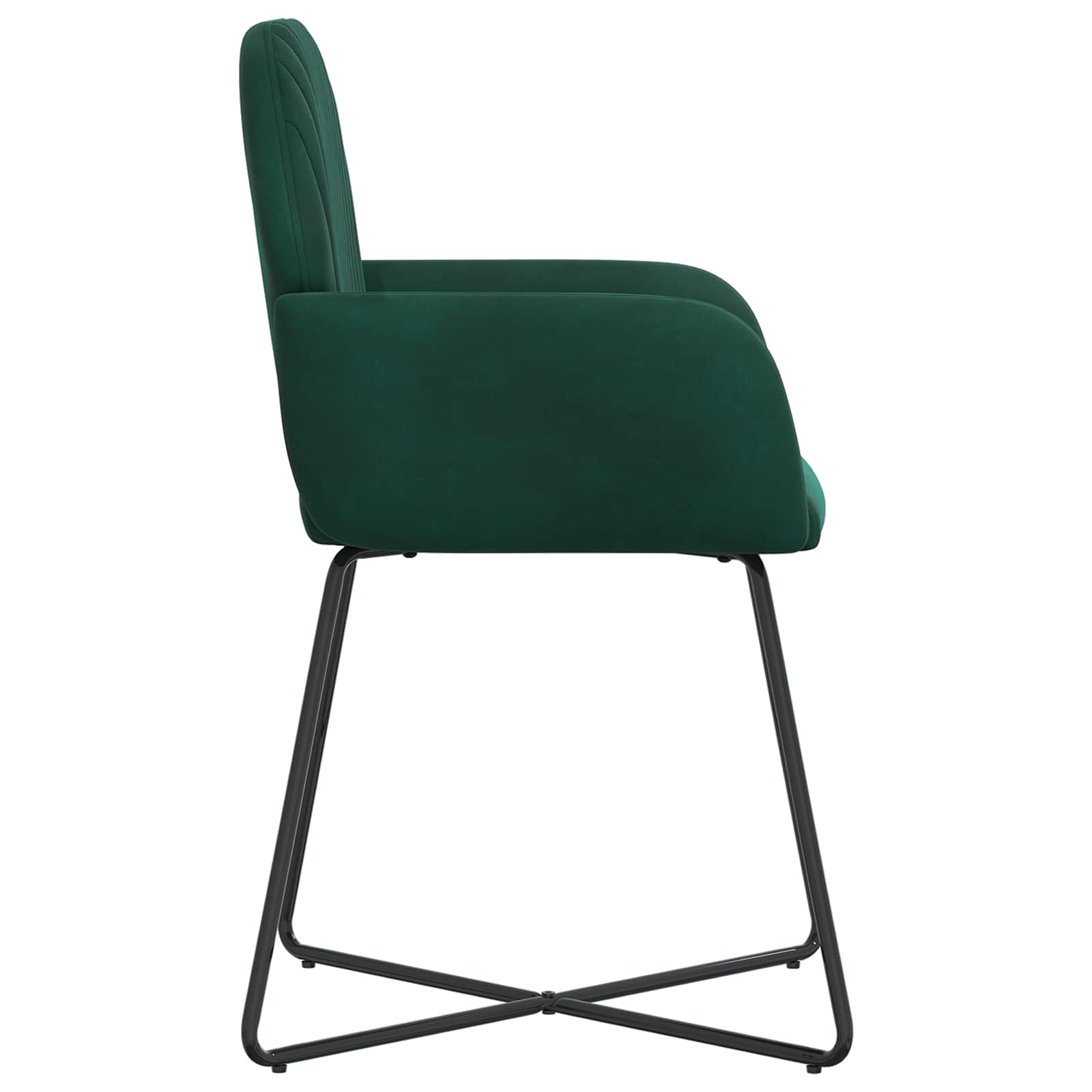 Jedilni stoli 4 pcs Žamet Temno zelena 55 x 50 x 84 cm - slika 4