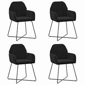 vidaXL S&ouml;&ouml;gitoa Toolid 4 tk Samet Must 55 x 50 x 84 cm