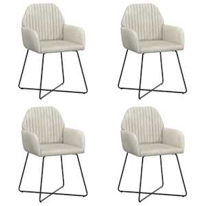 vidaXL S&ouml;&ouml;gitoa Toolid 4 tk Samet Kreemjas 55 x 50 x 84 cm