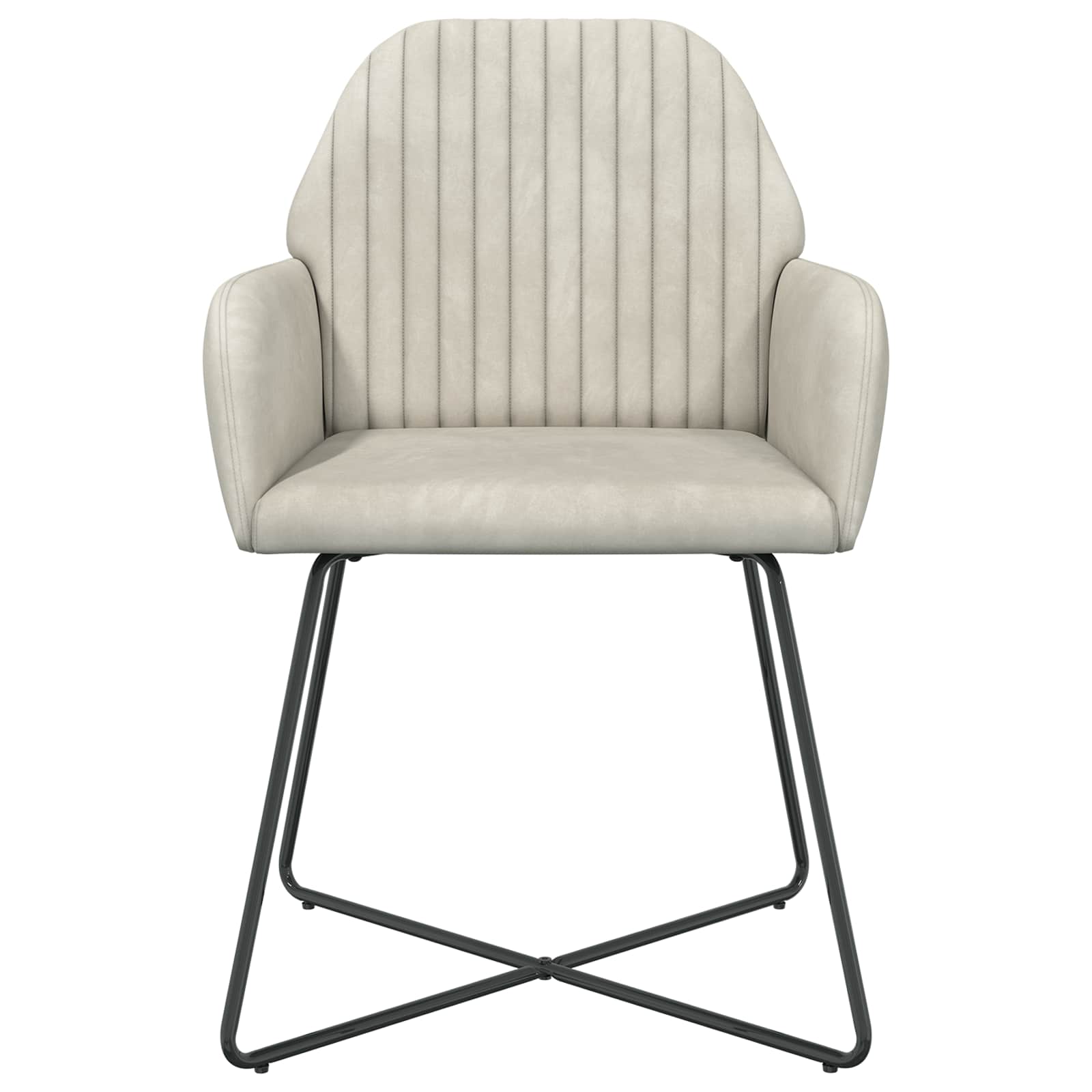 Jedilni stoli 4 pcs Žamet Krem 55 x 50 x 84 cm - slika 2