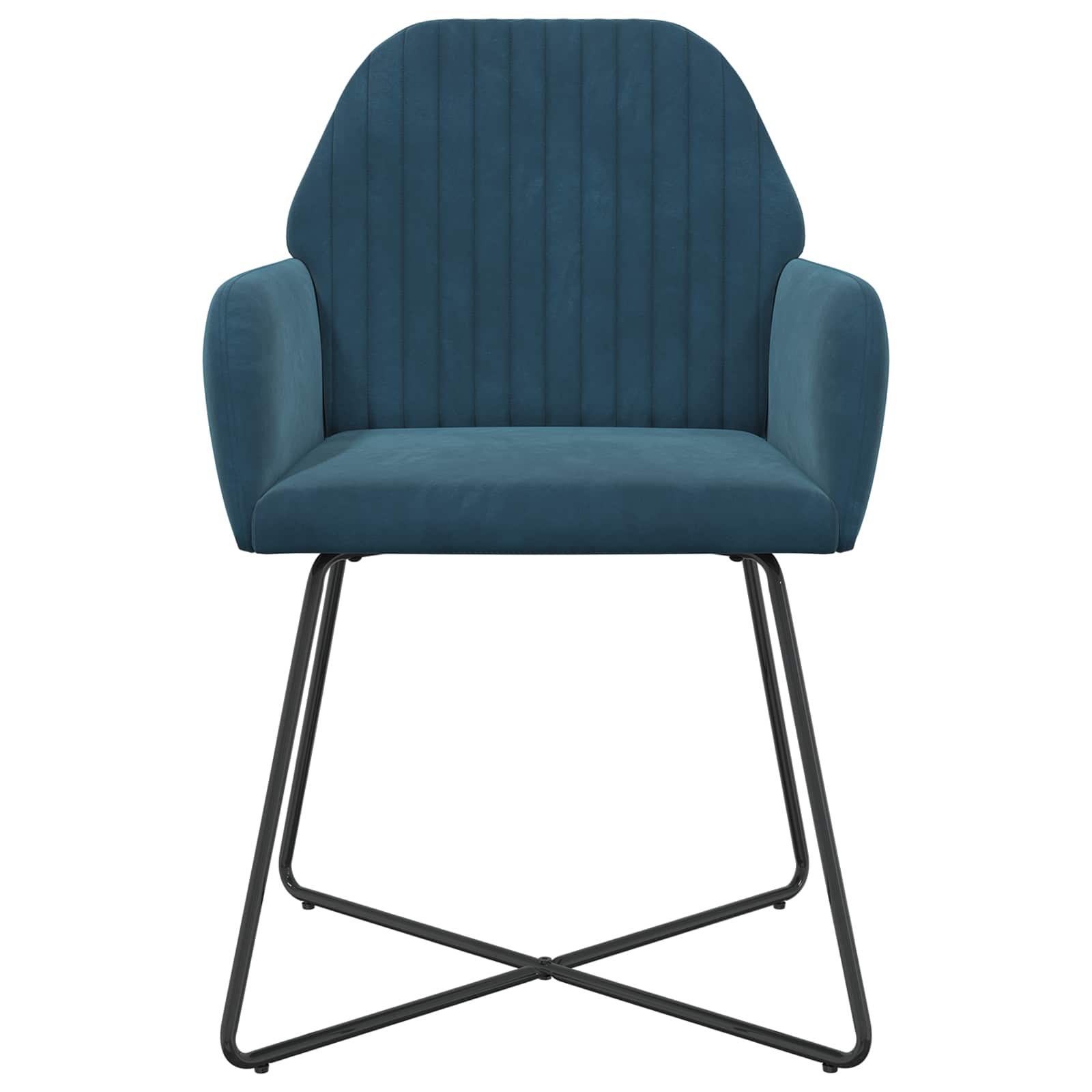 Jedilni stoli 4 pcs Žamet Modra 55 x 50 x 84 cm - slika 3
