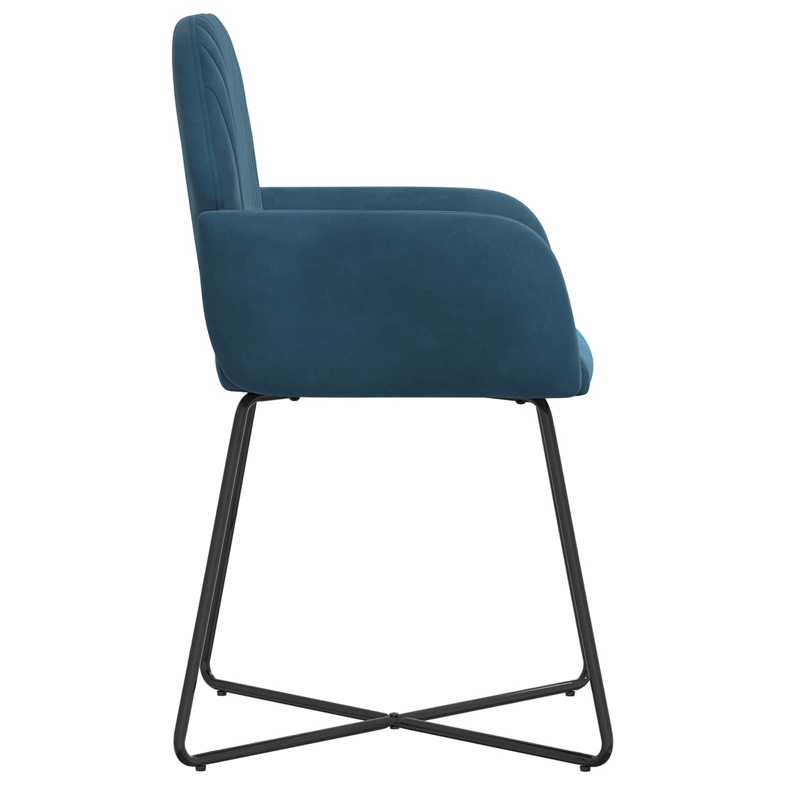 Jedilni stoli 4 pcs Žamet Modra 55 x 50 x 84 cm - slika 4