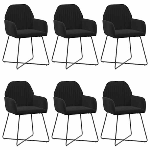 vidaXL S&ouml;&ouml;gitoa Toolid 6 tk Samet Must 55 x 50 x 84 cm