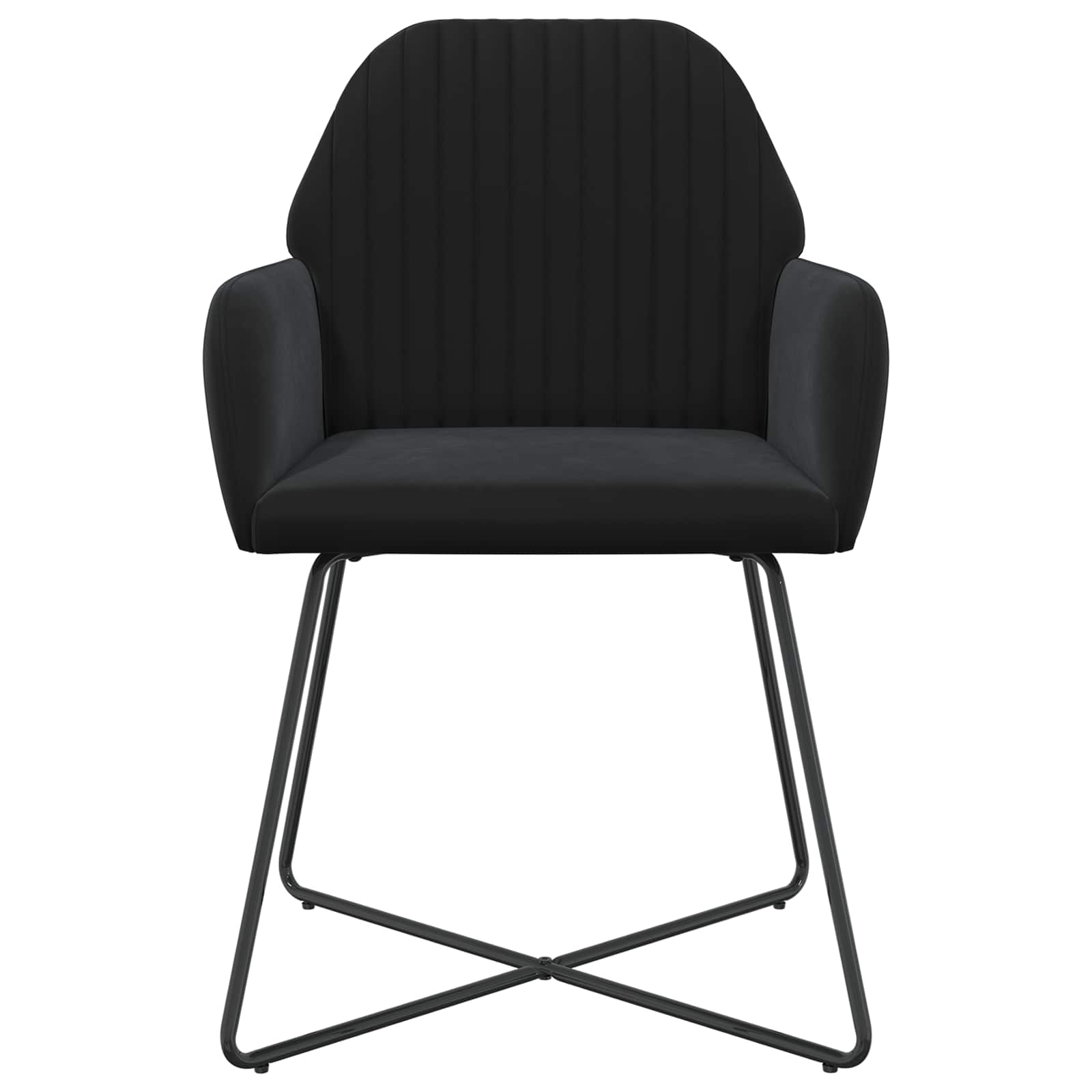 Jedilni stoli 6 pcs Žamet Črna 55 x 50 x 84 cm - slika 3