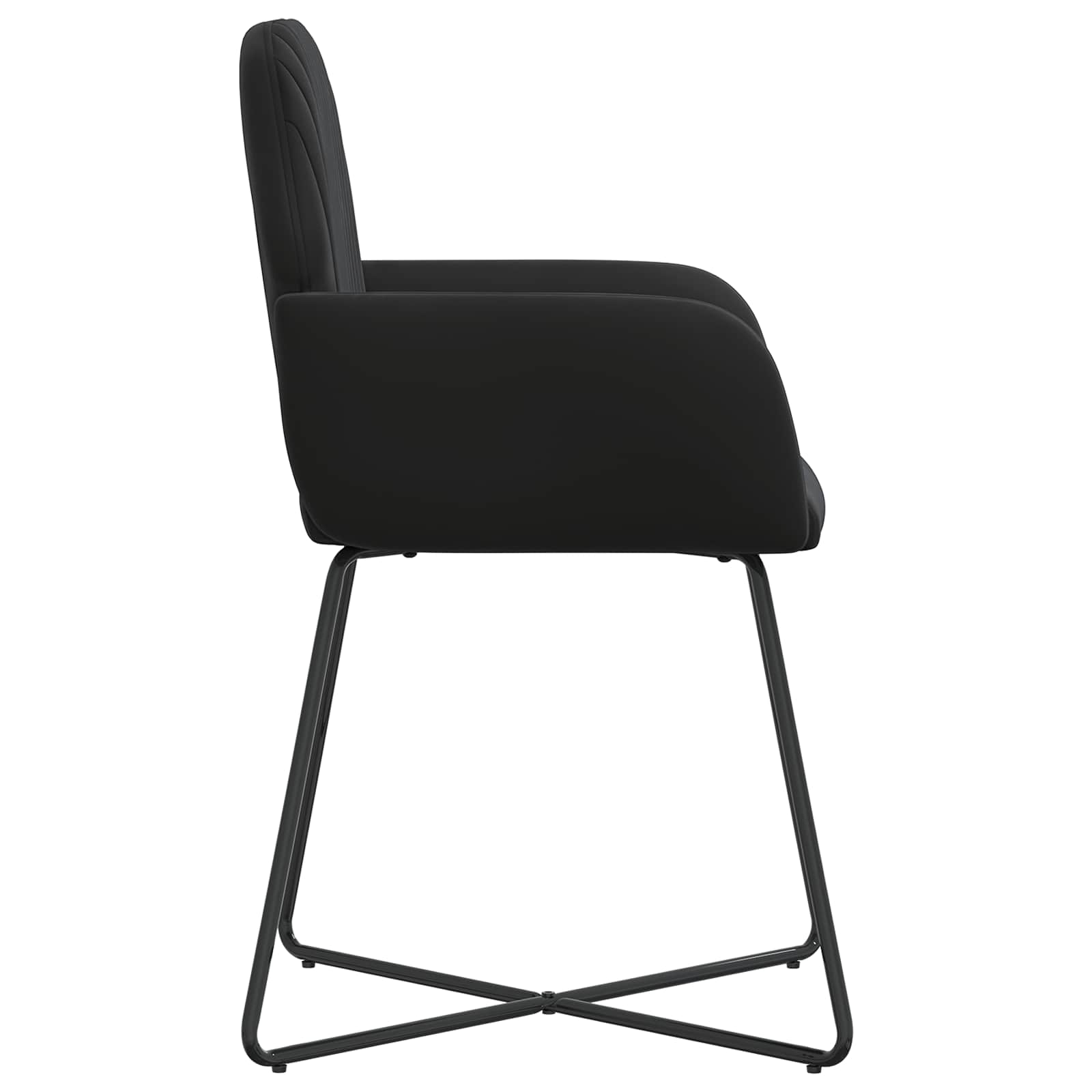 Jedilni stoli 6 pcs Žamet Črna 55 x 50 x 84 cm - slika 4