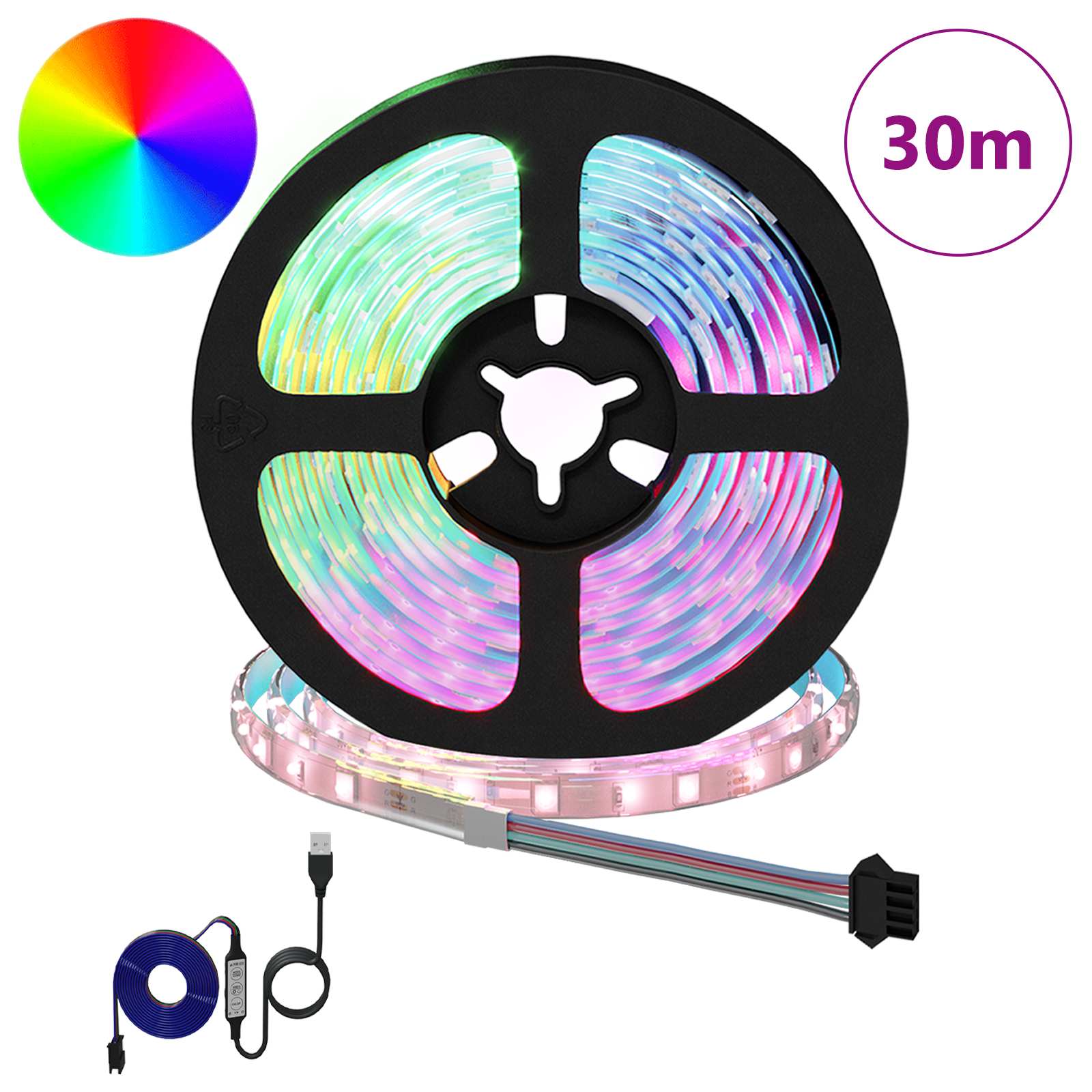 vidaXL LED-strip 24 pcs Zwart en transparant 250 cm Koper en kunststof