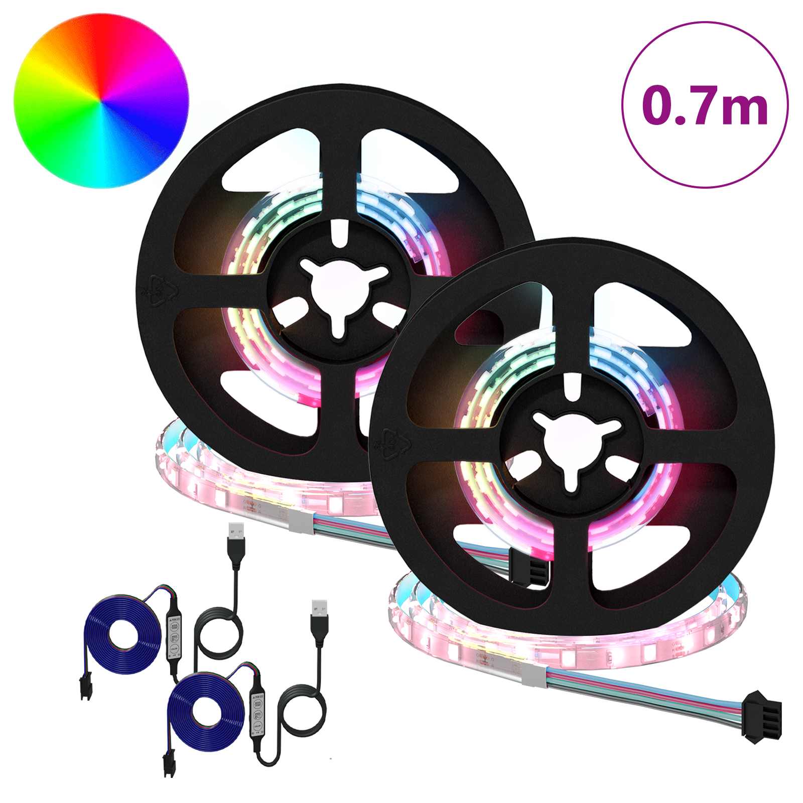 Bandă LED 4 pcs Negru și transparent 35 x 0,8 x 0,3 cm [1]